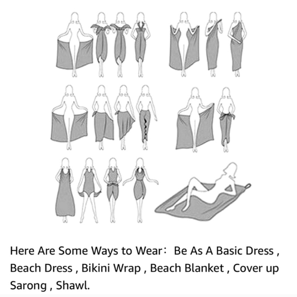 Unbranded Wrap Sarong / Dress Silver One Size - Picture 11 of 14